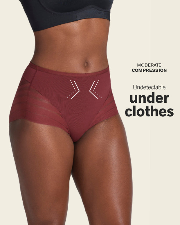 Lace stripe undetectable classic shaper panty