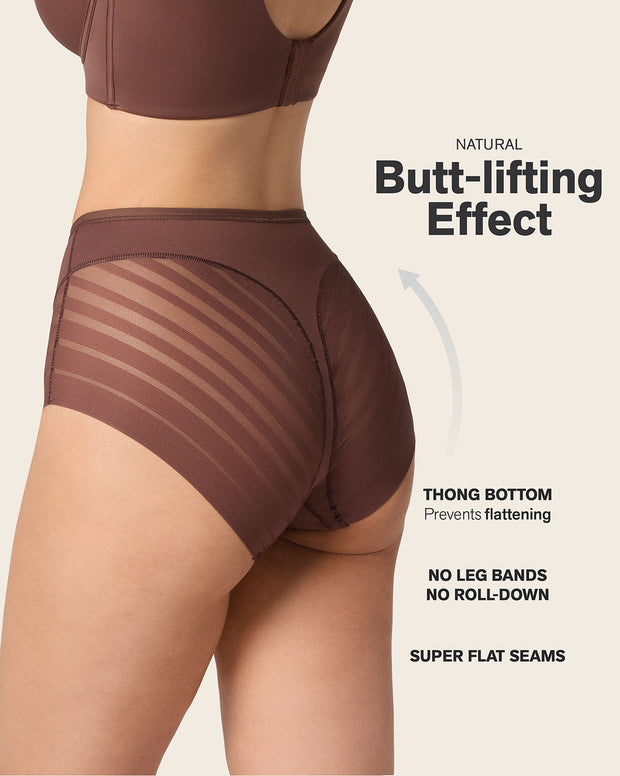 Lace stripe undetectable classic shaper panty