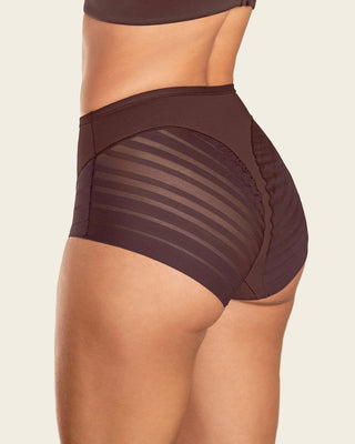 Lace stripe undetectable classic shaper panty#color_c56-cocoa