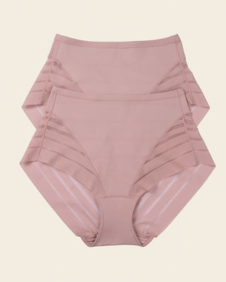 Lace stripe undetectable classic shaper panty#color_281-rosewood