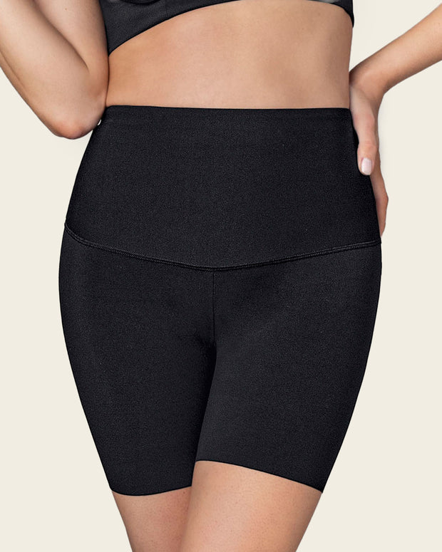 Moderate compression high-waisted shaper slip short#color_700-black