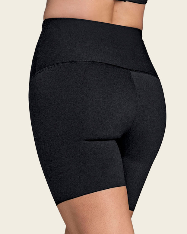 Moderate compression high-waisted shaper slip short#color_700-black