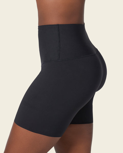 Moderate compression high-waisted shaper slip short#color_700-black