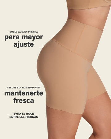 Moderate compression high-waisted shaper slip short#color_801-golden-beige