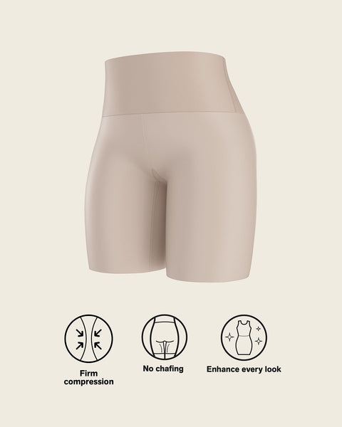 Moderate compression high-waisted shaper slip short#color_802-nude