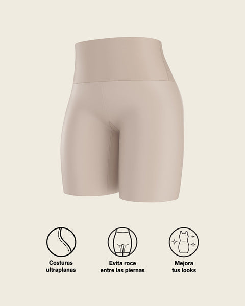 Moderate compression high-waisted shaper slip short#color_802-nude