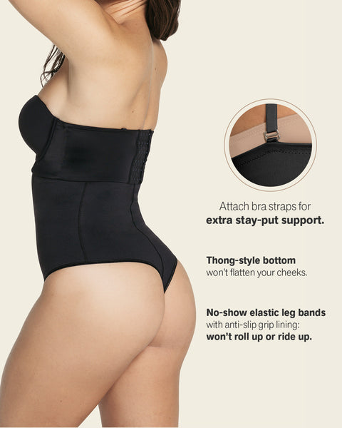 Stretchy and Sculpting Firm Shape Thong Bodysuit