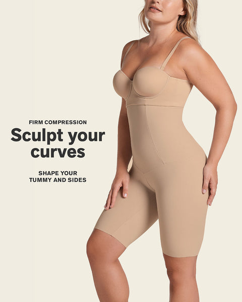 Extra High Waisted Firm Shaper Short#color_801-golden-beige