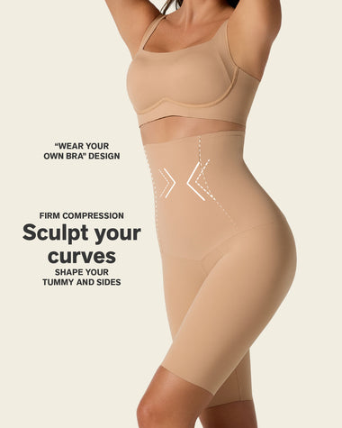 Extra High Waisted Firm Shaper Short#color_801-golden-beige