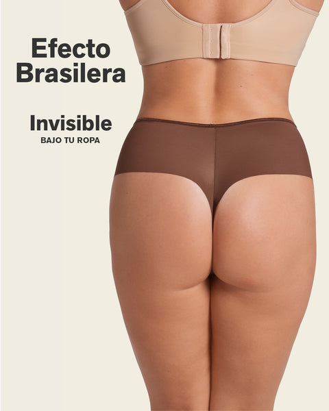 Seamless thong shaper panty#color_875-dark-brown