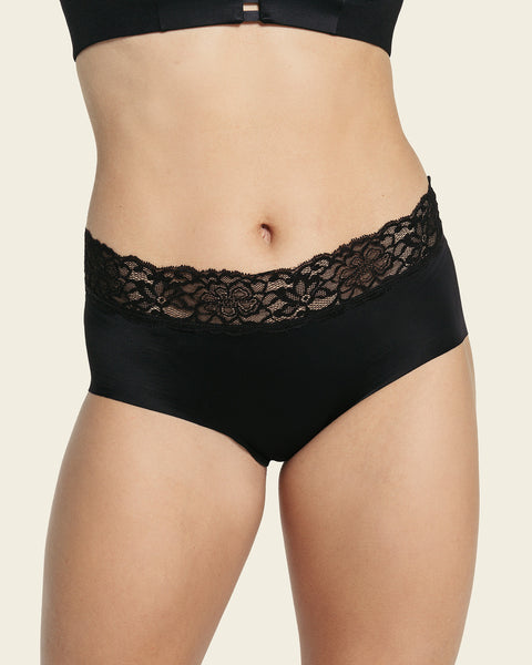 Ultra light lace trim hipster panty#color_700-black