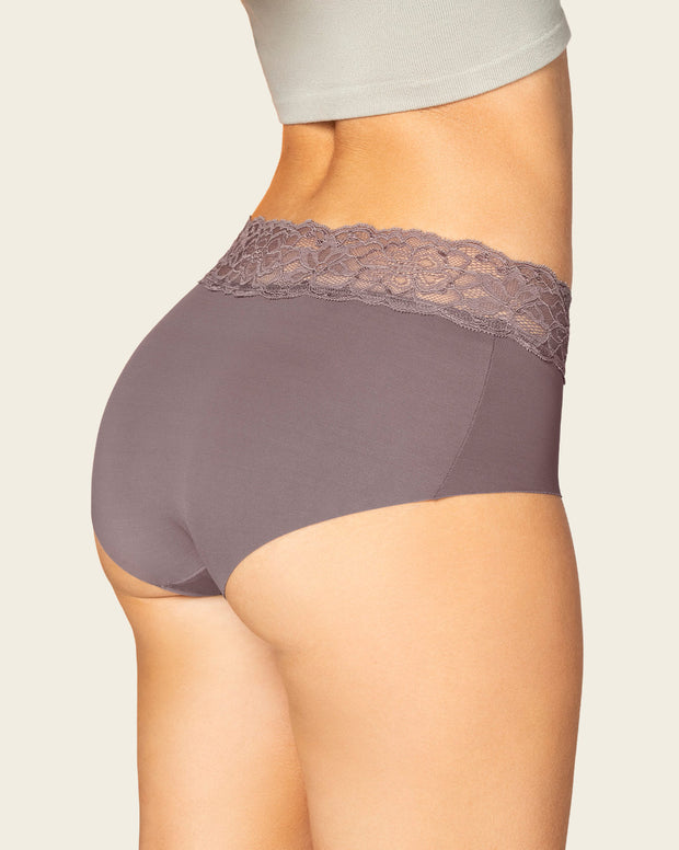 Ultra light lace trim hipster panty