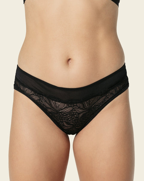 Mid-Rise Sheer Lace Cheeky Panty