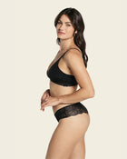 Mid-rise sheer lace cheeky panty