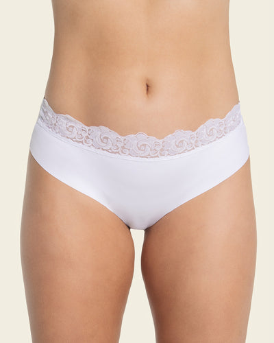Ultra-light lace waistband cheeky panty#color_000-white