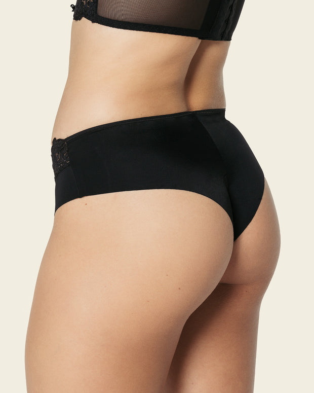 Ultra-light lace waistband cheeky panty#color_700-black