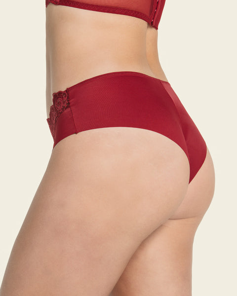 Ultra-light lace waistband cheeky panty#color_a40-red
