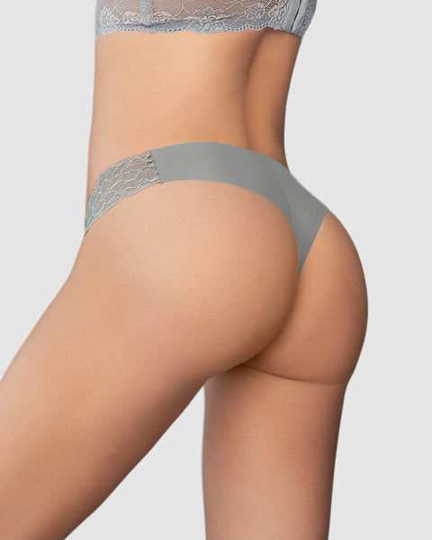 Lace Side Seamless Thong Panty#color_750-light-gray