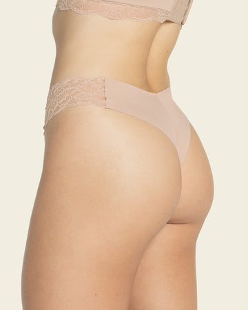 Lace side seamless thong panty#color_802-nude