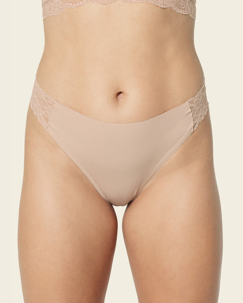 Seamless Lace High-Waisted Thong