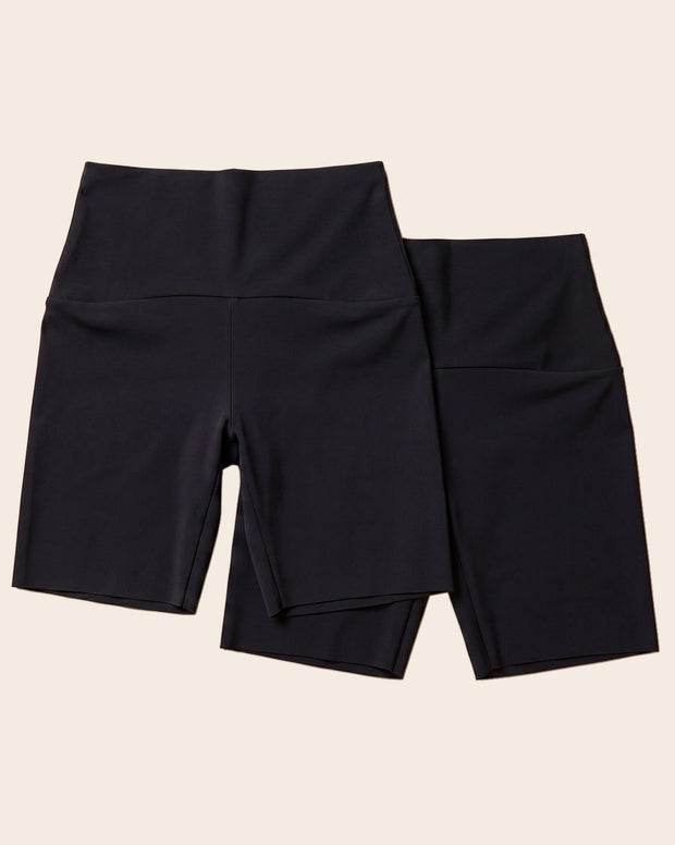 Stay-in-place seamless slip short
