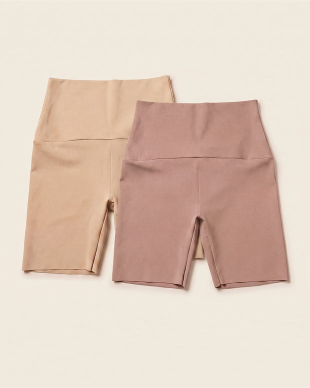 Stay-in-place seamless slip short