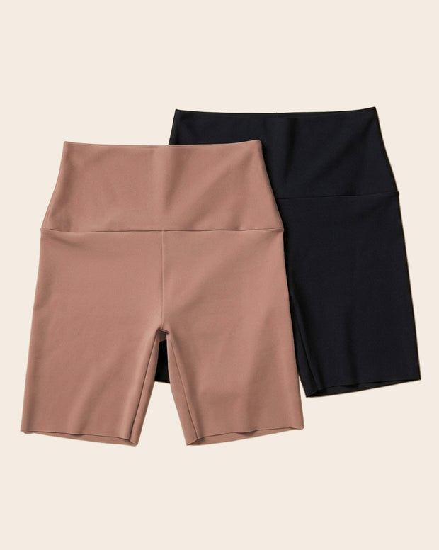 Stay-in-place seamless slip short