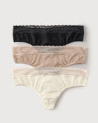 3-Pack lace detail thong panties