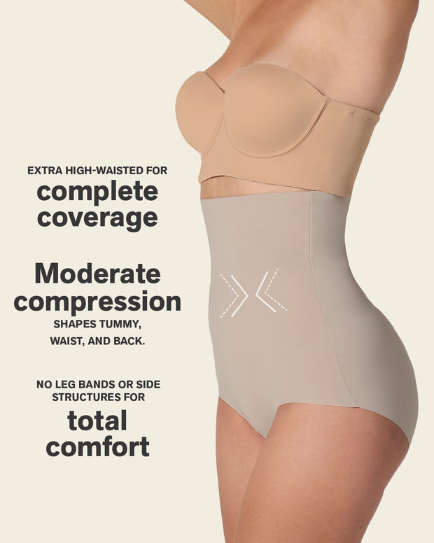 Extra high-waisted moderate shaper panty