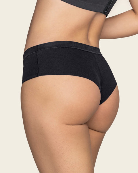 Lace-Waist Cotton Cheeky Panty