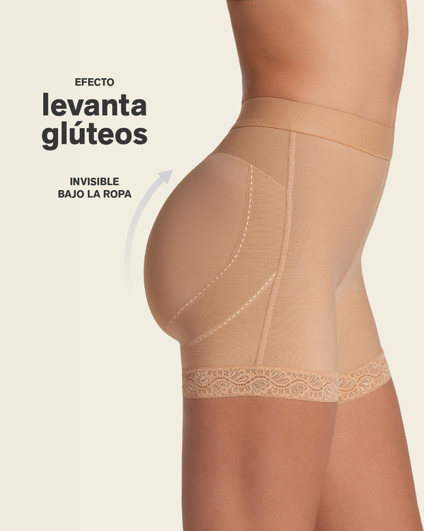 Mid-rise sculpting butt lifter shaper short