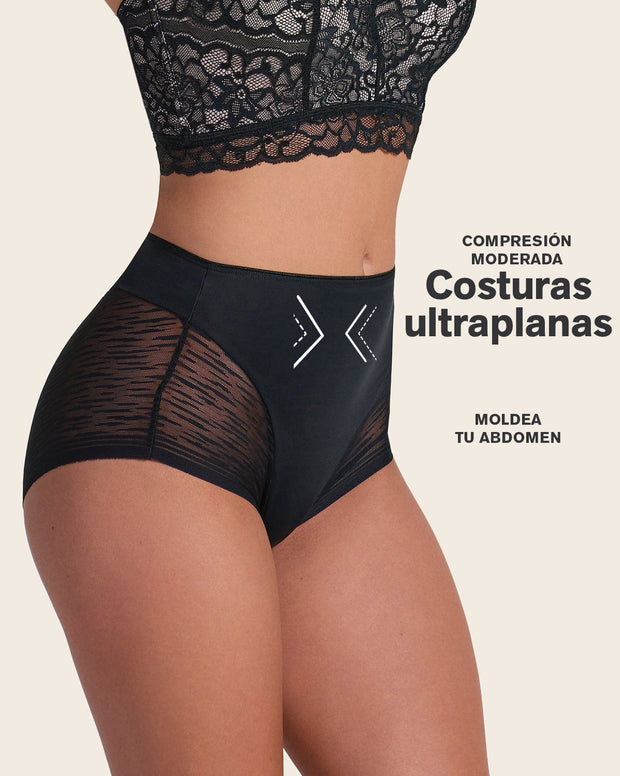 High-waisted sheer lace shaper panty