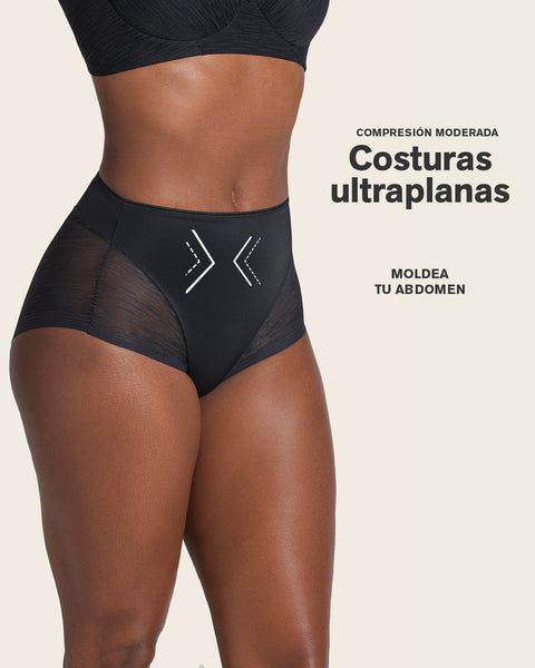 High-waisted sheer lace shaper panty#color_700-black