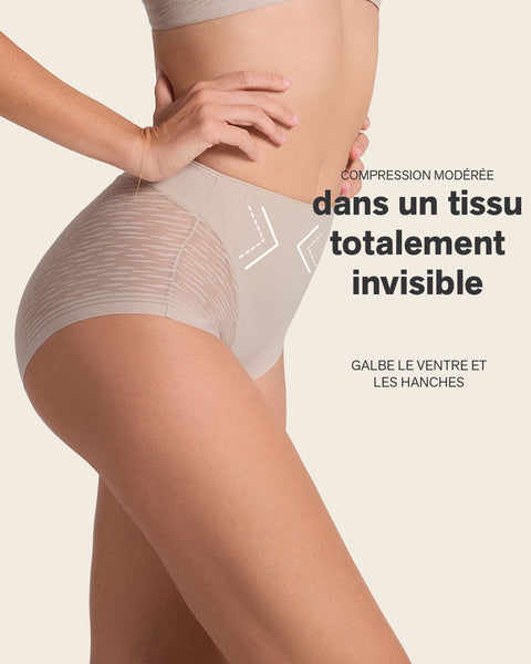 High-waisted sheer lace shaper panty#color_802-nude