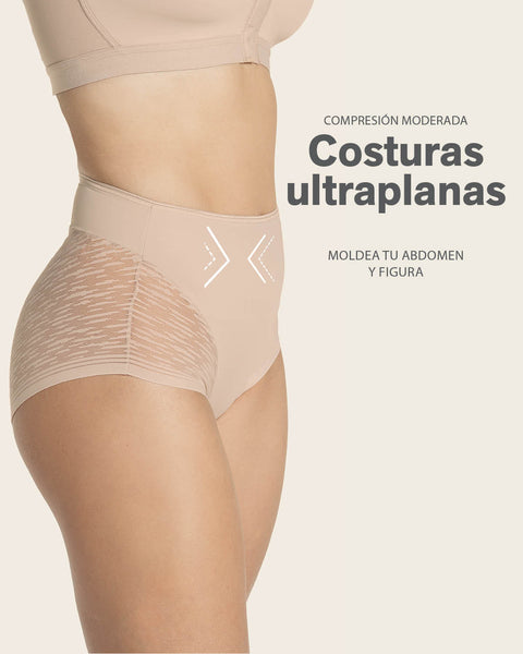 High-Waisted Sheer Lace Shaper Panty#color_802-nude