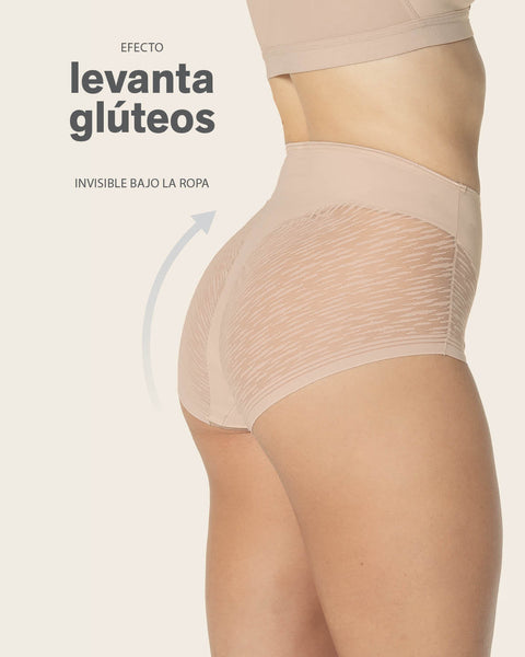 High-Waisted Sheer Lace Shaper Panty#color_802-nude