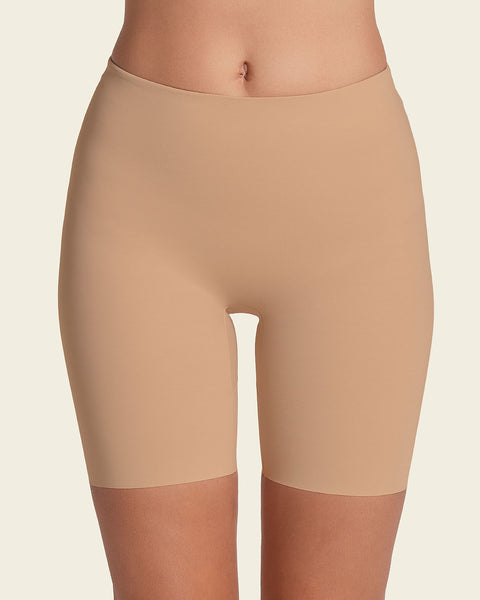 Midrise Anti Chafing Butt Lifter Shaper Short#color_801-golden-beige