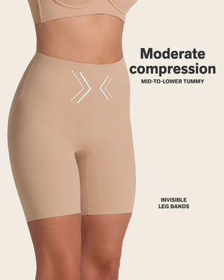 Midrise Anti Chafing Butt Lifter Shaper Short#color_801-golden-beige
