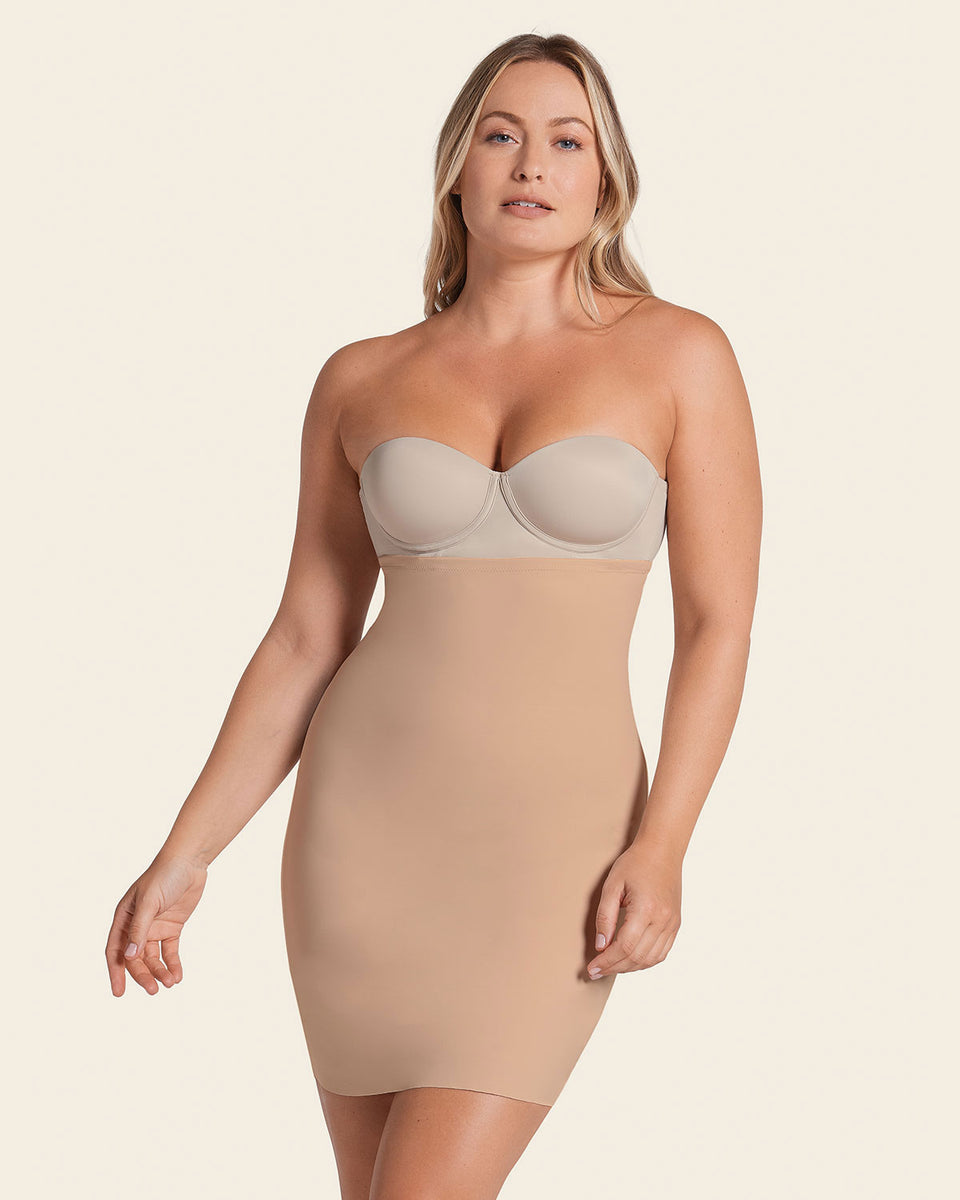 Undetectable shaping skort slip