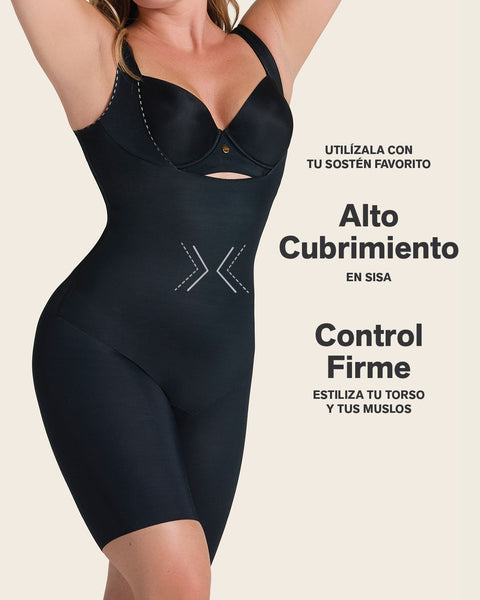 Undetectable step-in mid-thigh body shaper#color_700-black