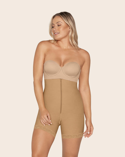 Firm tummy control shaper strapless short with butt lifter#color_880-natural-tan