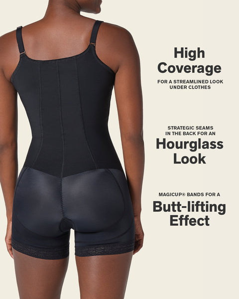 Firm compression boyshort body shaper with butt lifter#color_700-black