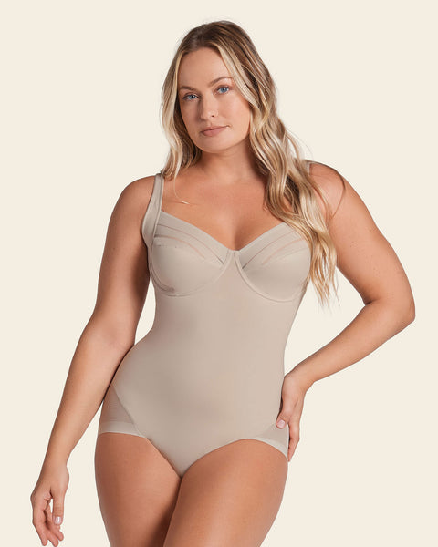 Firm shaper bodysuit underwire cups#color_802-nude