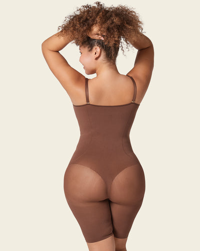 Full coverage seamless shaping bodysuit#color_875-dark-brown