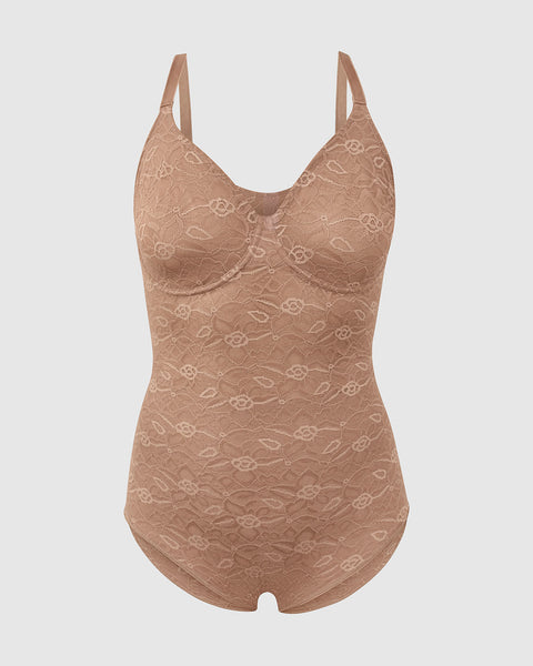 Underwire Smoothing Lace Bodysuit#color_802-nude
