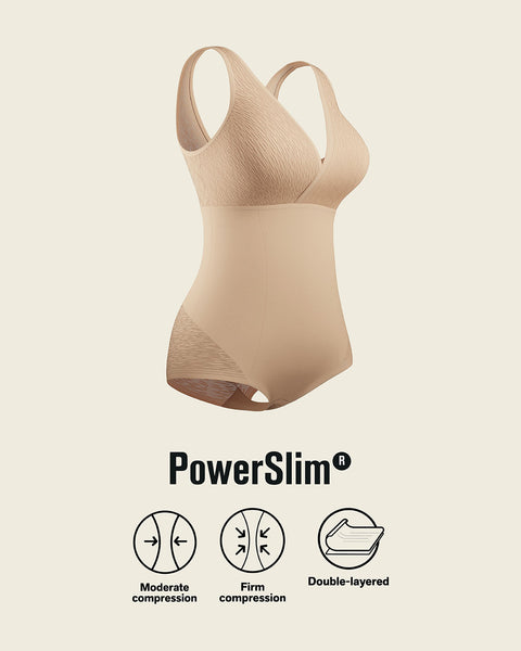 Sheer stripe detail sculpting bodysuit#color_801-golden-beige