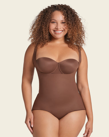Comfy Womens Bodysuit Low Plunge Shapewear With Firm Control And