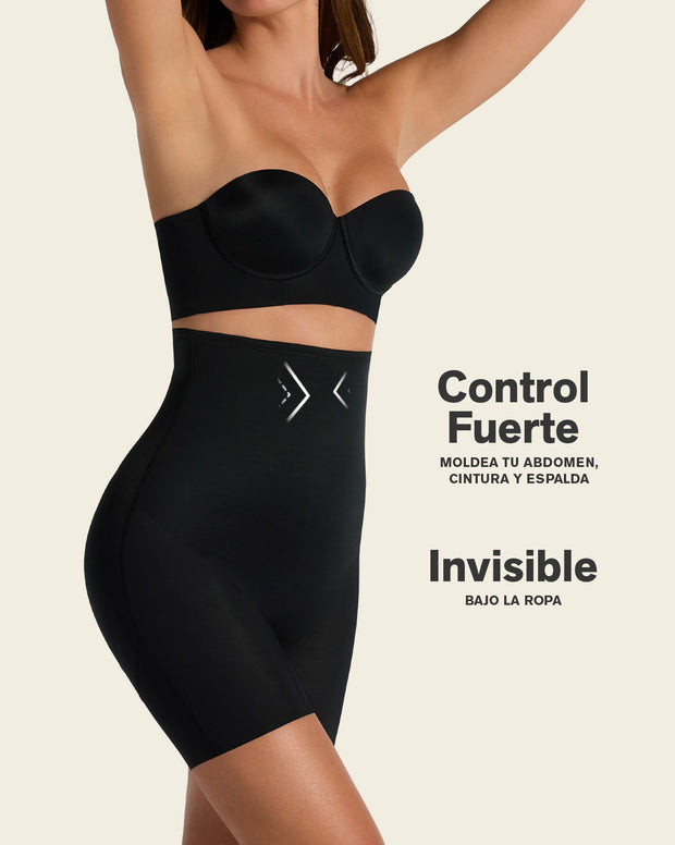 Strapless sculpting step-in body shaper with short bottom