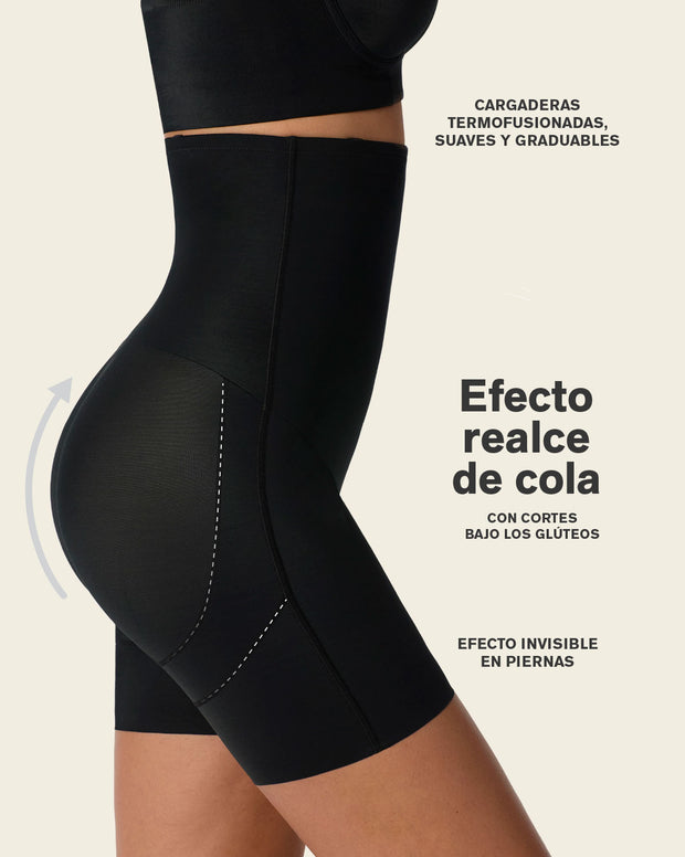 Strapless sculpting step-in body shaper with short bottom
