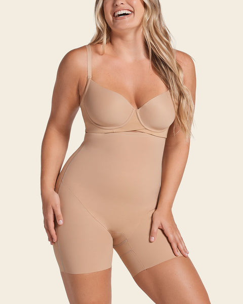 Strapless Sculpting Step-in Body Shaper with Short Bottom